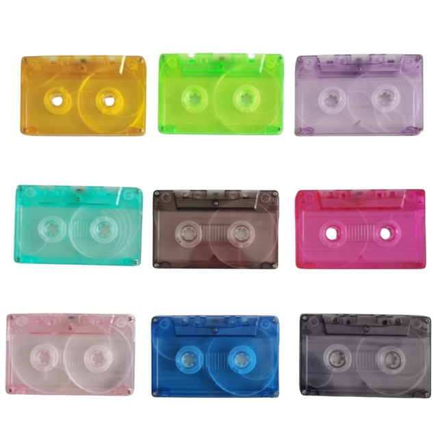 Factory Custom Multi Color Transparent Blank Cassette Tape 0 Minute ABS Shell DIY Wedding Gift Retro Home Decor Collectible