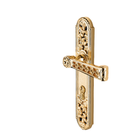 Poignée de porte sculptée de villa de luxe européenne légère avec serrure de chambre intérieure en bois silencieuse Matériau en cuivre direct d'usine