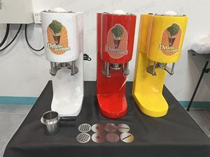 Máquina de Helados Eléctrica Comercial Roja, Blanca y Amarilla, en Oferta, a Buen Precio, para Hacer Espaguetis de Helado y Gelato - Product Image 6
