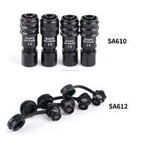 Connecteur d'Aviation Étanche IP67 WEIPU SA6, Accessoires pour Applications Énergétiques Nouvelles, PPS, Aluminium Anodisé, Laiton Doré