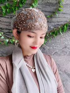Ethnic design women's solid color <b>hat</b>, woven headscarf, headwear, <b>hat</b> - Product Image 2