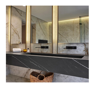Lavabo de manos de superficie sólida de alta calidad, piedra sinterizada Artificial blanca, <span class=keywords><strong>encimera</strong></span> de lavabo de piedra de baño de 3mm - Product Image 1