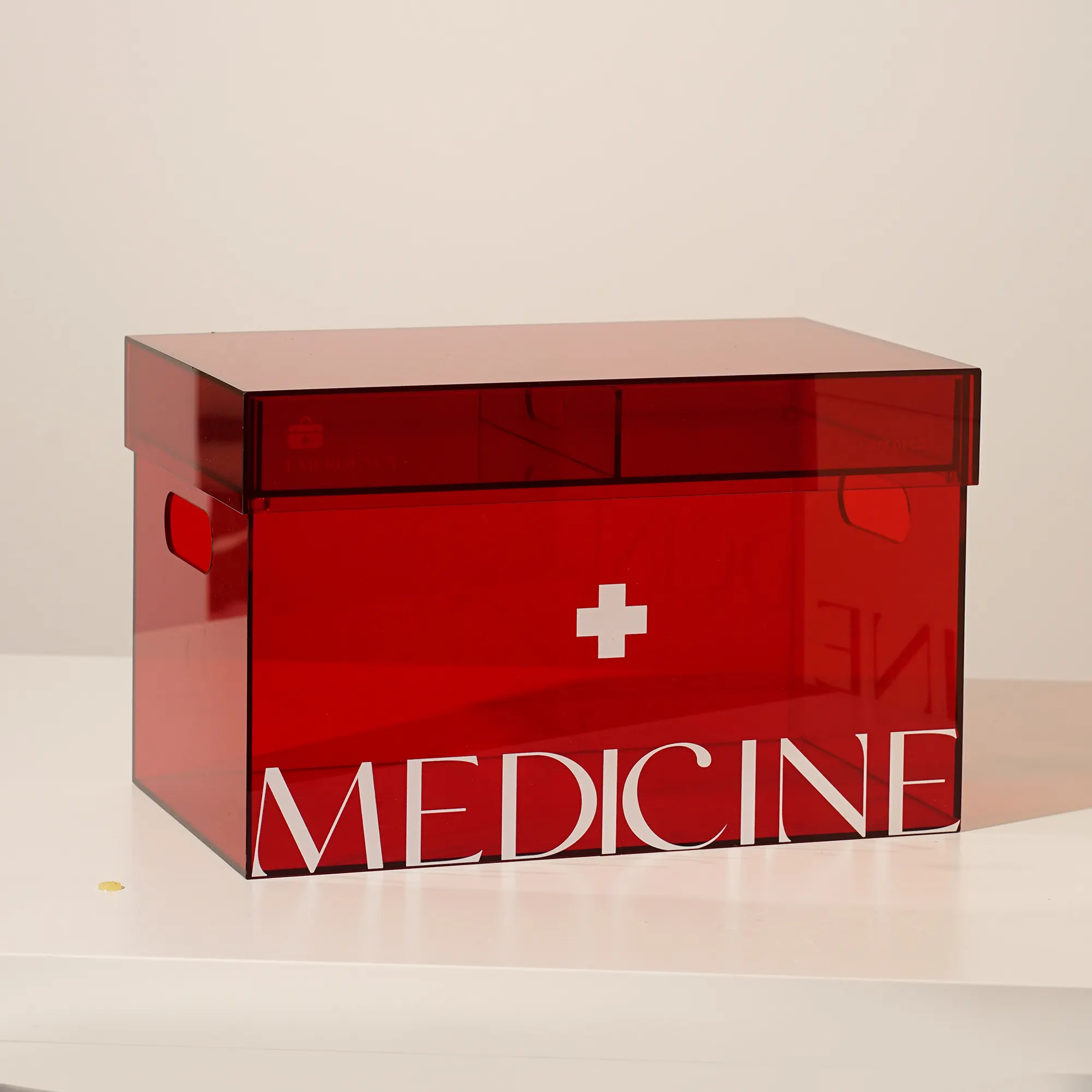 Armadietto per medicinali per la casa custodia per il trasporto medico scatola portaoggetti per medicinali in acrilico Kit di pronto soccorso di emergenza per la casa