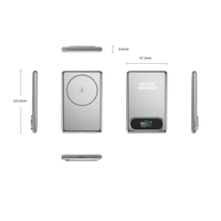 Batterie externe magnétique de taille carte de crédit LX27 10000mAh, charge rapide sans fil 15W, charge rapide filaire 20W PD, aluminium aéronautique, écran TFT N54