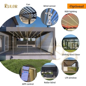 TUYA APP-Steuerung Öffnungslamellen-Dach Bioklimatische Pergola Motorisierte Lamellen-Pergola aus Aluminium - Product Image 3