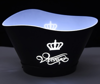 Seau à glace LED personnalisé de 12 L, grand, rechargeable, lumineux, en plastique, pour bouteilles de champagne et de vin