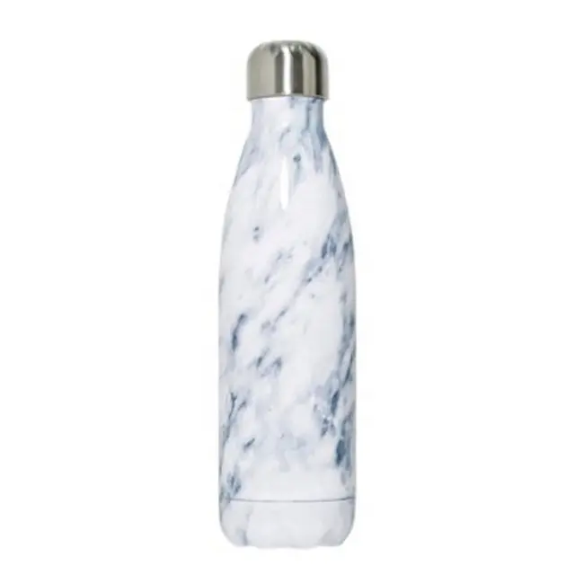 Nieuwe Producten 500Ml Buitenste White Opal Marmer Double Wall Water Fles Roestvrij Staal