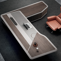 Bureau de direction moderne, design italien, poste de travail de luxe pour manager avec rangement