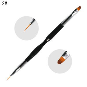 Pinceau à ongles double embout en nylon, pinceau plat pour gel, stylo de peinture acrylique pour la décoration de la manucure - Product Image 5