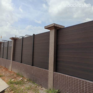 Stackable WPC gỗ nhựa hàng rào với nhôm khóa chân, mở rộng cho các sự kiện tạm thời, Pallet giao hàng trên toàn thế giới - Product Image 6