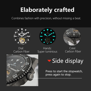 <span class=keywords><strong>24</strong></span> Uur Wijzerplaat Heren Custom Ongebruikelijke Oem Unieke 5 Atm Mechanische Beweging Horloge Automatisch Met Chronometer - Product Image 3