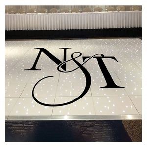 Calcomanías Personalizadas para Piso con Monograma de Boda, Letras de Vinilo Impermeables, Iniciales, Adhesivos con Nombre para Pista de Baile, Aniversario - Product Image 1