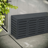 Seau de rangement extérieur en aluminium à ouverture supérieure pour la cour