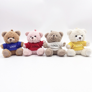 Lindo oso de peluche pequeño llavero de juguete con camiseta logotipo personalizado oso de peluche llavero de juguete regalos de promoción - Product Image 1