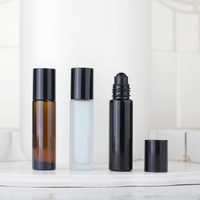 Fuyun 10ml Flacon rouleau transparent en verre ambré pour parfum à bille Huiles essentielles Crème pour le visage Gouttes pour les yeux-Petite commande