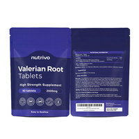 Pochette en plastique vide imprimée personnalisée capsules de spiruline végétalienne sacs d'emballage nutritionnels biologiques de compléments alimentaires diététiques