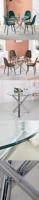Table à manger ronde moderne en verre trempé de style ferme, avec design assemblé, pour appartements, écoles et salles à manger d'hôtels