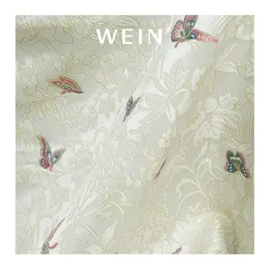 WI-ZP Wholesale Price High Density Brocade Jacquard Fabric Luxury Silk Fabric Free Sample Silk Jacquard Brocade Fabric