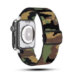 Bracelet de montre en nylon tressé en tissu graphique extensible pour <span class=keywords><strong>Apple</strong></span> Watch Series 9 8 7 Ultra 2 Bracelets 49 mm 45 mm 44 mm 40 mm - Product Image 5