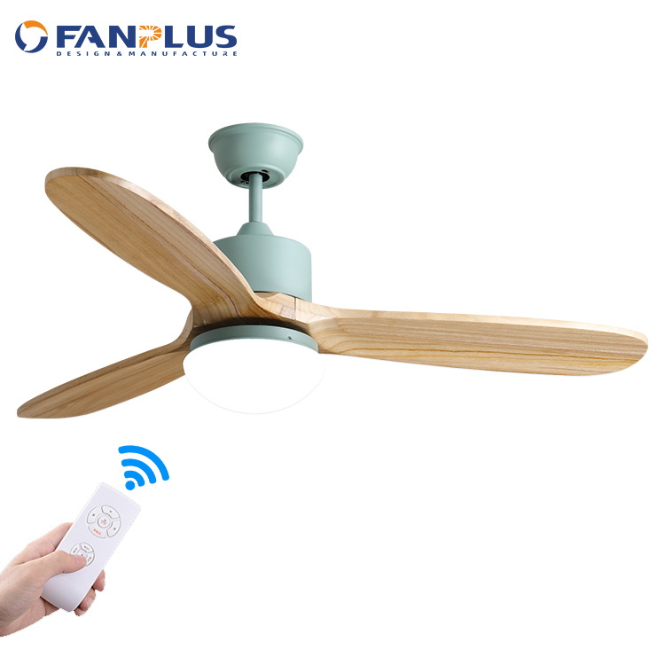 China Best Price 48inch Ceiling Fan Lamp Contemporary Three Plywood Blades Remote Control Led Ceiling Fan with Light