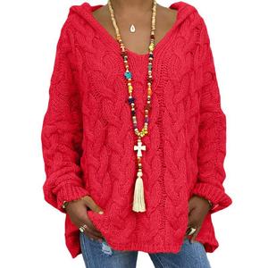 Nouveau pull décontracté à manches longues pour femmes, couleur unie, taille <span class=keywords><strong>plus</strong></span>, vêtements pour femmes, sweat à capuche - Product Image 5