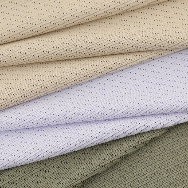 Factory Stock 90% Polyester 10% Spandex 150g/m 175CM Jacquard Dyed Breathable Soft Knitted Mesh Fabric for Men's Dress