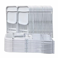 Chaises pliantes en plastique renforcé blanc, empilables, pour intérieur/extérieur, mariage, bureau, banquet, restaurants, capacité de charge de 800 lb