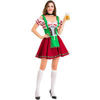 Costume de festival de bière sexy S-XL pour fête, bar, danse, tenue de serveuse, jupe en polyester à séchage rapide, prend en charge ODM OEM