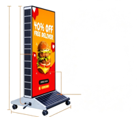 Boîtes lumineuses publicitaires mobiles à énergie solaire, panneaux lumineux LED portables pour extérieur