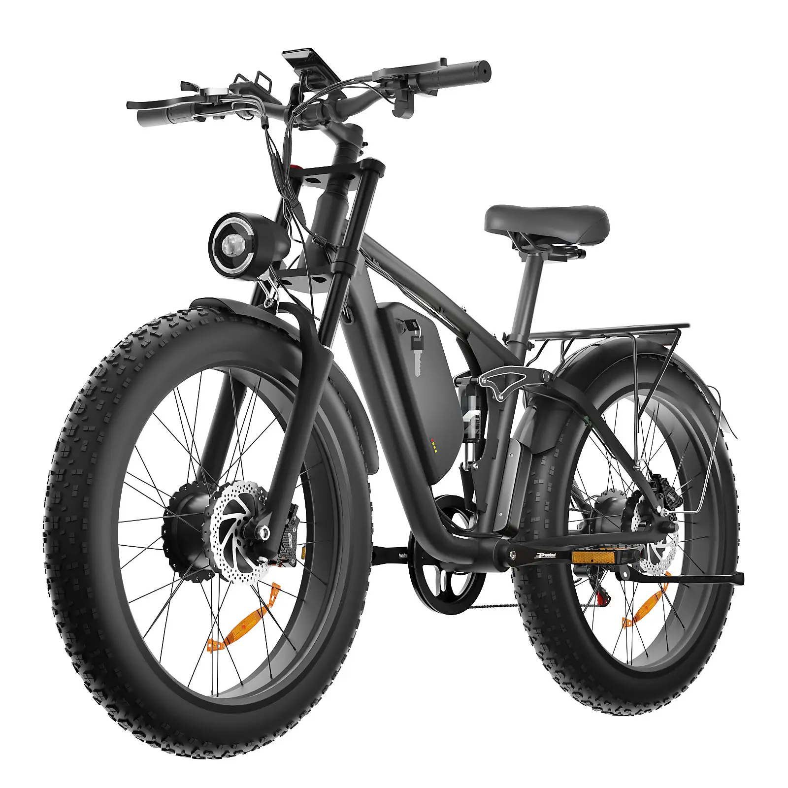 US Stock電動自転車デュアルモーターEbike2000Wバッテリー48v22.4Ah油圧ブレーキフルサスペンション高速電動ファットタイヤバイク