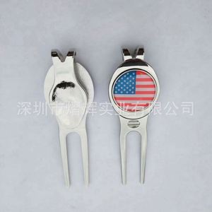 Fourche à balle verte multifonctionnelle en métal, aimant pour tondeuse à gazon en alliage de zinc, accessoires standard pour terrains de golf, modèle USA Mairun - Product Image 2