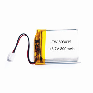 Lithium polymer rechargeable battery Battery battery 3,7 v 803035, 800mAh tewaycell - Product Image 1