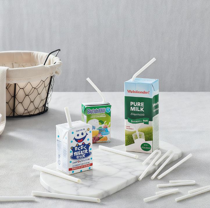 Premium Disposable U-Shaped Bendable/Straight Paper Straw Individually Packaged Pointed Paper Straw for Coffee Milk Soda Juice