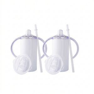 Vaso Minimalista de Acero Inoxidable para Niños - 12 oz, Aislamiento al Vacío, Hecho en EE. UU., Asa Antiderrames, Uso Doméstico - Product Image 1