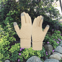 Gants tricotés Jacquard d'hiver thermiques en acrylique respirants, longueur poignet, à doigts complets, compatibles écran tactile, pour le cyclisme quotidien
