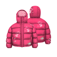 Blouson matelassé à capuche personnalisé thermochromique à effet d'empreinte digitale, qui change de couleur selon la température, coupe courte, style streetwear hiver unisexe