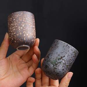 Vente en gros de petite tasse à thé faite à la main en poterie japonaise tasse à expresso 4oz tasse à thé Kungfu peinte à la main en céramique glaçure four vintage - Product Image 6
