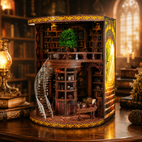 Kit de maison miniature 3D en bois à monter soi-même pour étagère, modèle de diorama éclairé par LED, artisanat, dropshipping, 1 pièce MOQ, prêt à expédier