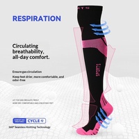 Chaussettes de course de marathon en nylon tricoté anti-friction, anti-transpiration, à compression au-dessus du genou, ODM