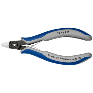 KNIPEX 79 42 125 เครื่องตัดแนวทแยงสำหรับงานอิเล็กทรอนิกส์ที่มีความแม่นยำพร้อมด้ามจับแบบหลายส่วน ขัดเงา 125 มม. - Product Image 1