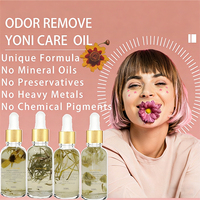 Huile Yoni Biologique Antibactérienne à Base d'Huiles Essentielles Naturelles Équilibrées en pH, Étiquette Personnalisée, 30 ml, pour Soins Apaisants Féminins