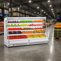 Congélateur Commercial Multidecks Ouvert pour Supermarché, Réfrigérateur à Rideau d'Air pour Légumes et Fruits