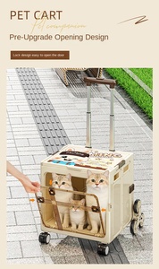 कुत्ते और बिल्ली के लिए पारदर्शी फोल्डेबल प्लास्टिक पालतू ट्रॉली मामला - Product Image 6