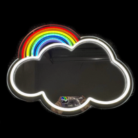 Enseigne au néon personnalisée de haute qualité IP65 acrylique chat miroir corps LED personnalisé Anime salle de bain décoratif vanité néon miroir mur