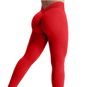 Hot Sale Elastic Waist Solid Women Yoga Leggings Scrunch Butt Seamless Gym Pants High Quality Fitness Pants - Product Image 1