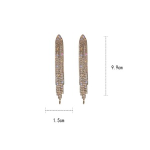<span class=keywords><strong>Orecchini</strong></span> Pendenti Geometrici Triangolari in Lega di Zinco con Lunghe Nappe per Donne - Moda Europea e Americana - Product Image 5
