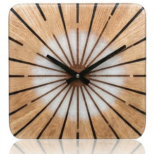 Horloge murale carrée à effet bois, horloge analogique silencieuse 2D, horloge décorative pour la maison, le bureau, taille personnalisée, forme ronde - Product Image 1