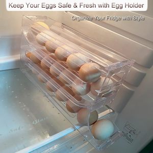 <b>Plastic</b> Rolling Egg Storage Organizer Injection Technics Egg Holder for <b>Kitchen</b> Refrigerator Food Use - Product Image 5