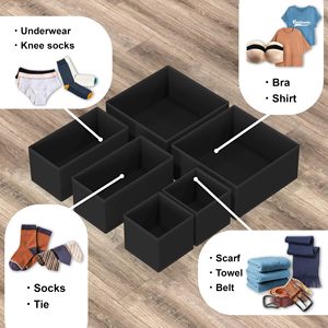 Custom <b>Drawer</b> Organizer Clothes <b>6</b> Pack Foldable Baby Organizers and Storage & Closet Organizers for Bedroom Closet - Product Image 2