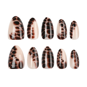 Uñas postizas de almendra con textura de cocodrilo, removibles y reutilizables, para manicura casera o de salón, suministros para bricolaje. - Product Image 5
